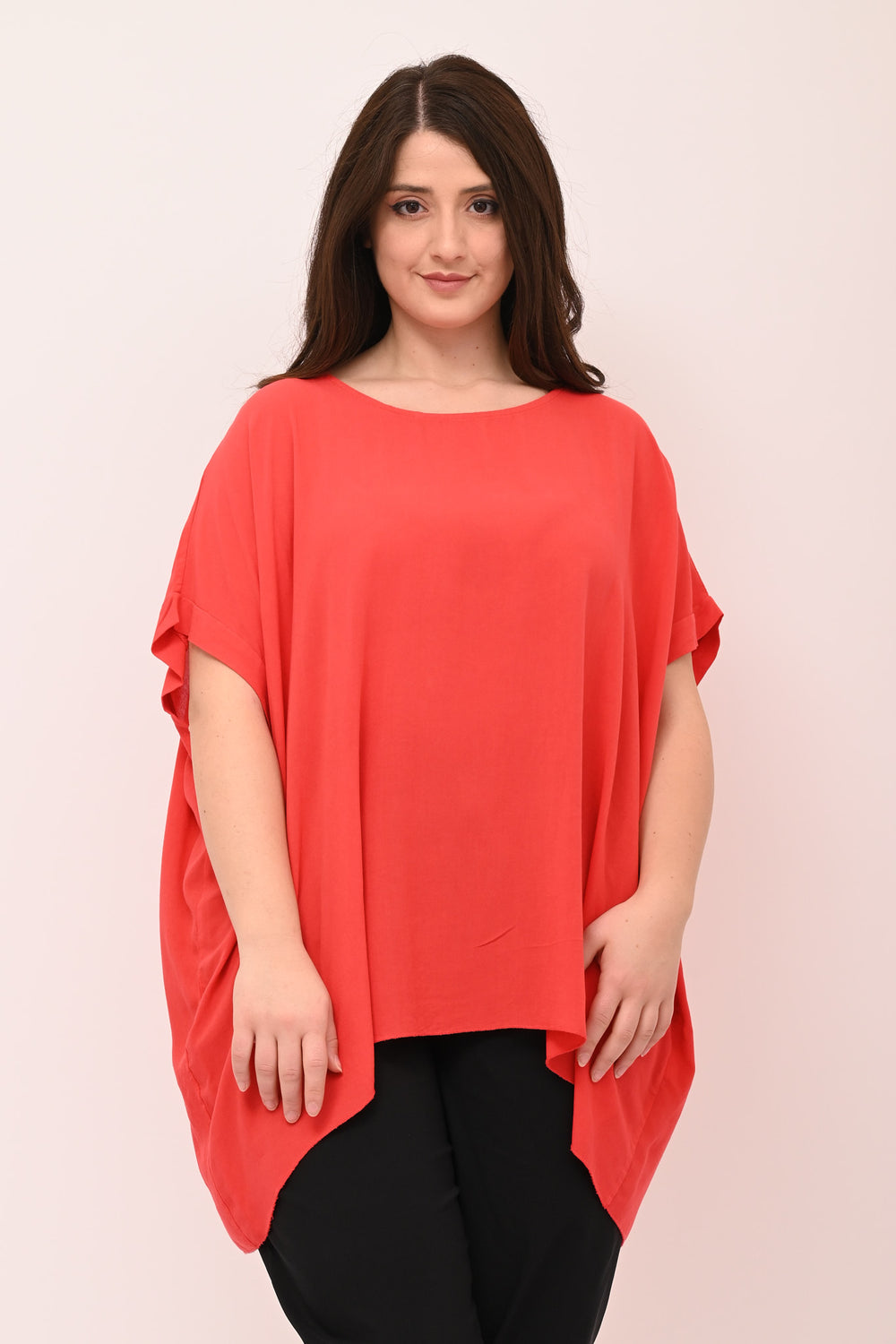 Blusa over viscosa - Rosso