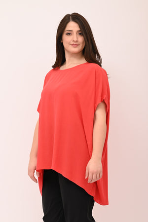 Blusa over viscosa - Rosso