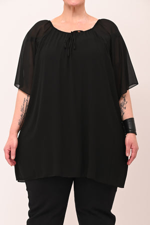 Blusa carmen laccetto - Nero