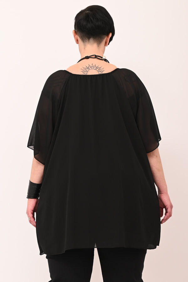 Blusa carmen laccetto - Nero