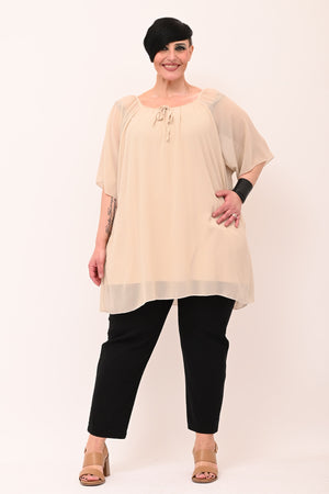 Blusa carmen laccetto - Nude