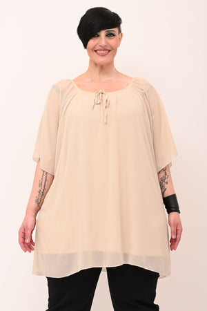 Blusa carmen laccetto - Nude