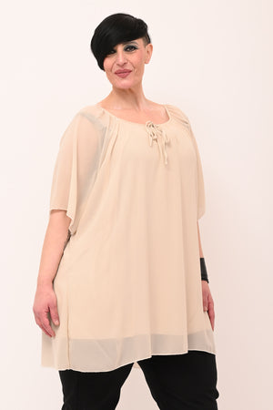 Blusa carmen laccetto - Nude
