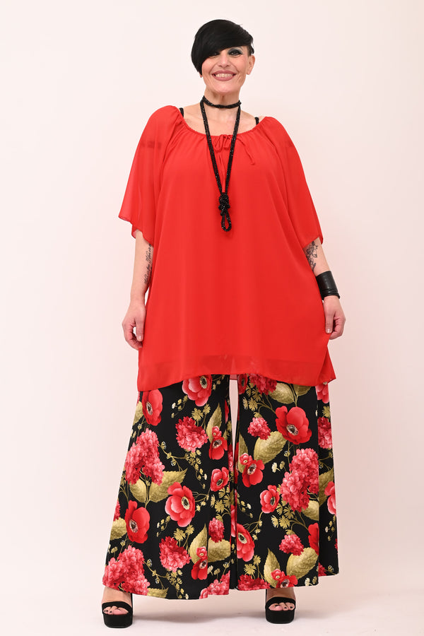 Blusa carmen laccetto - Rosso