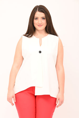 Gilet senza collo bottone - Bianco