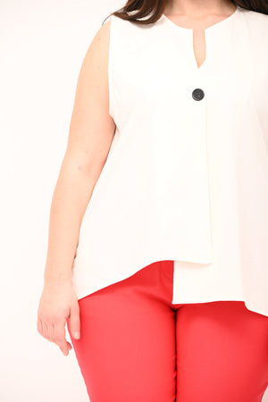 Gilet senza collo bottone - Bianco