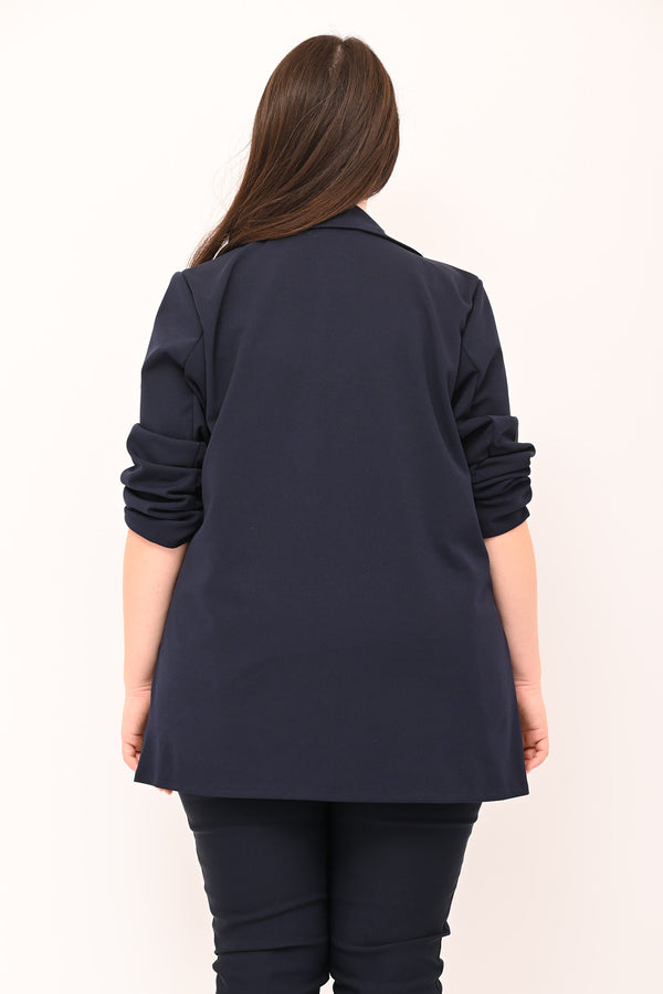 Giacca lunga crepe - Blu