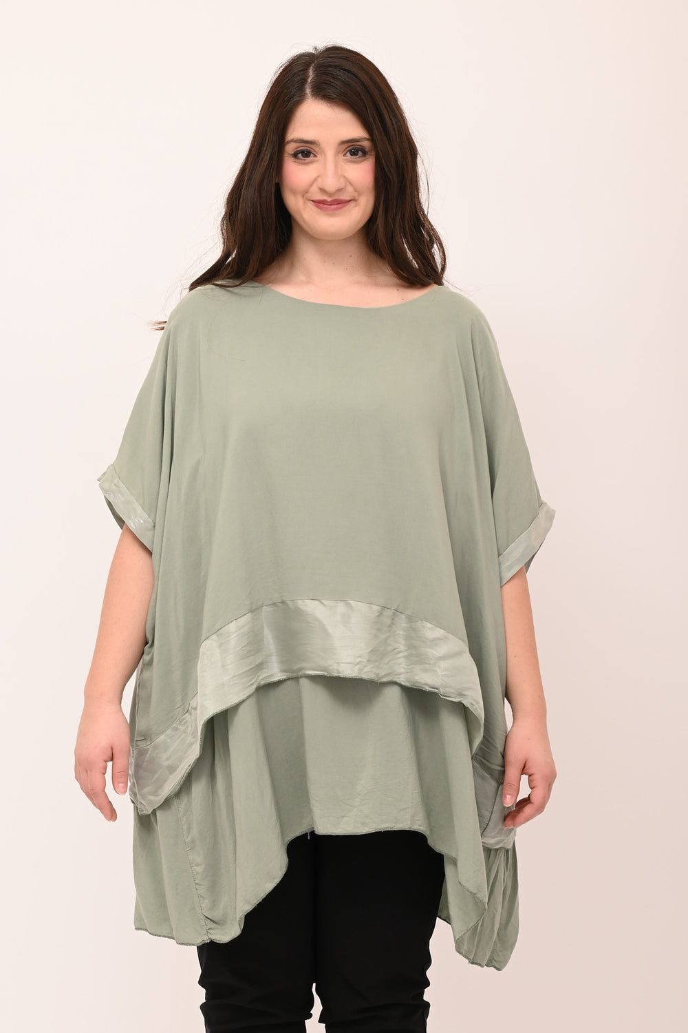 Blusa balza cangiante - Verde salvia