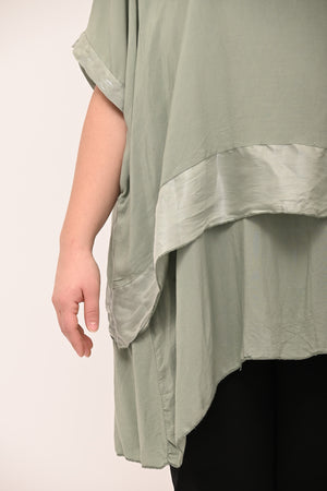 Blusa balza cangiante - Verde salvia