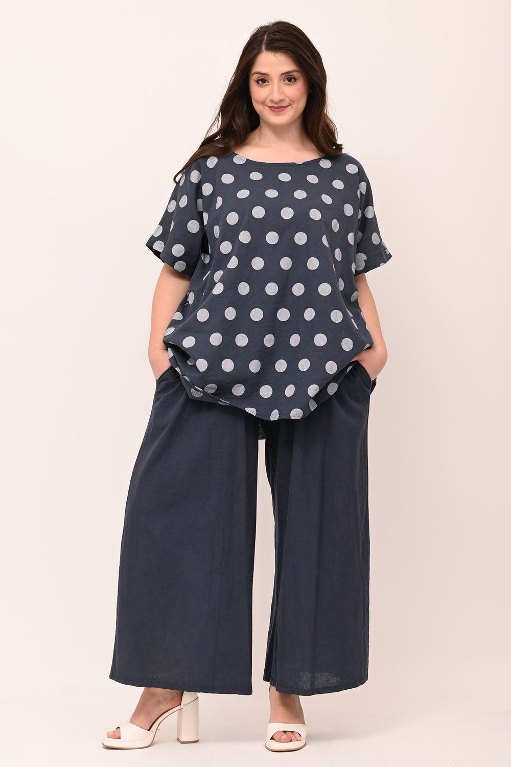 Completo lino pois - Blu