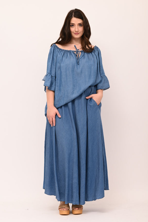 Blusa carmen chambrie - Jeans scuro