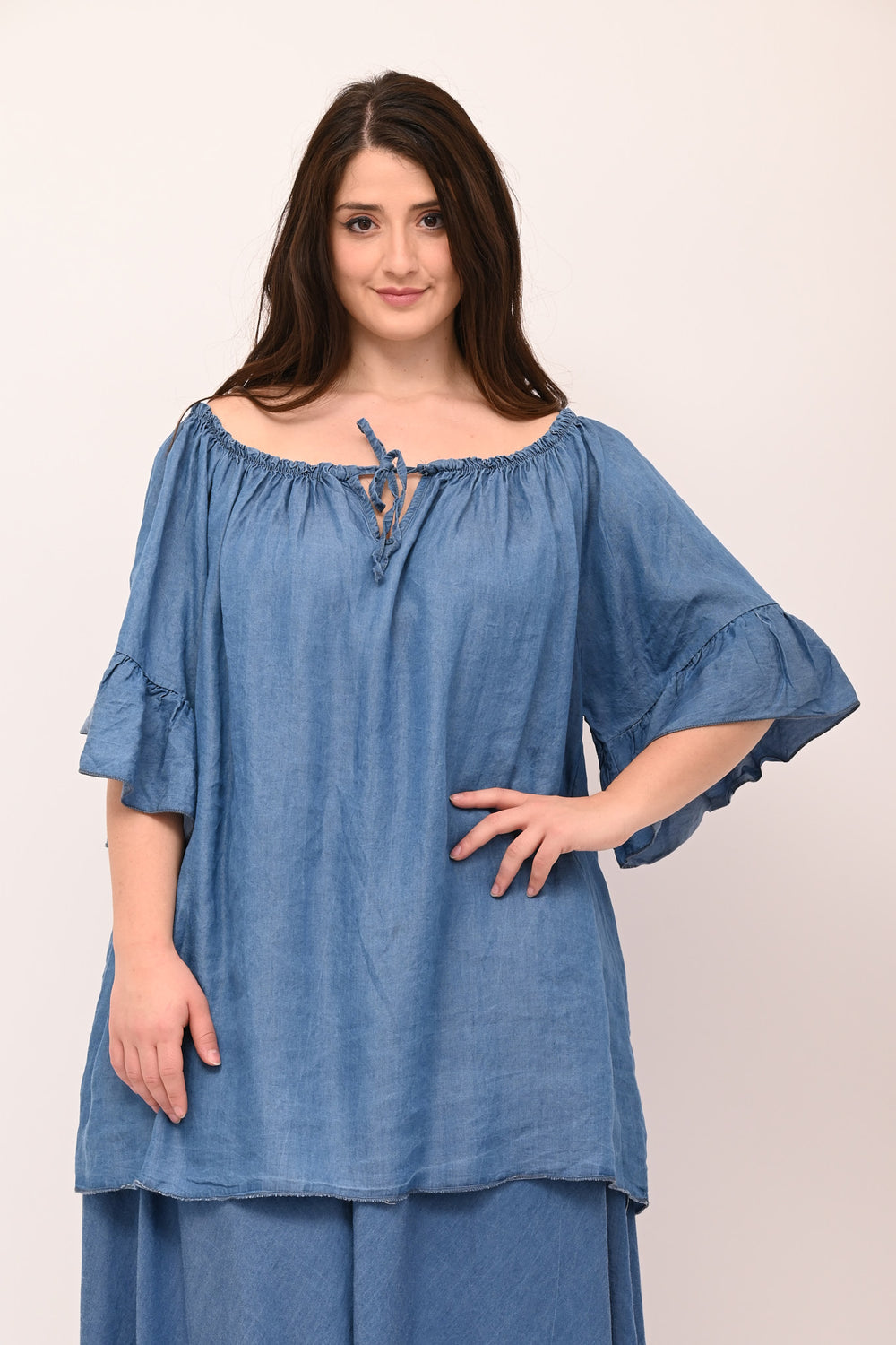 Blusa carmen chambrie - Jeans scuro