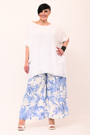 Blusa bordo paillettes - Bianco