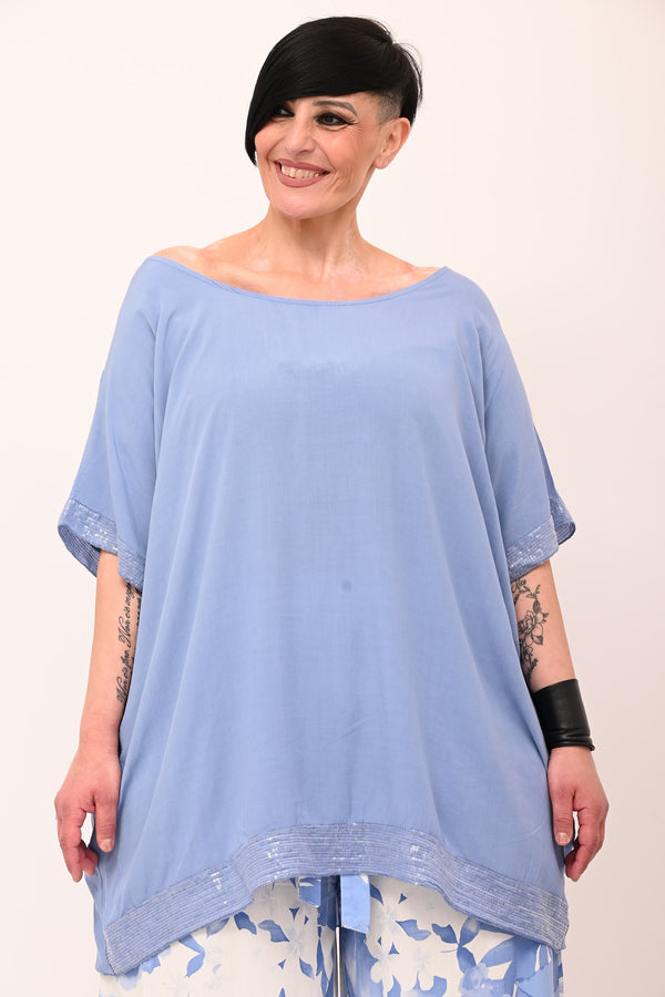 Blusa bordo paillettes - Jeans
