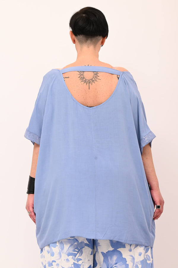Blusa bordo paillettes - Jeans
