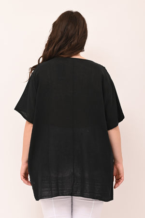 Blusa garza cerchi - Nero