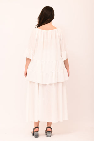 Completo gonna effetto lino - Bianco