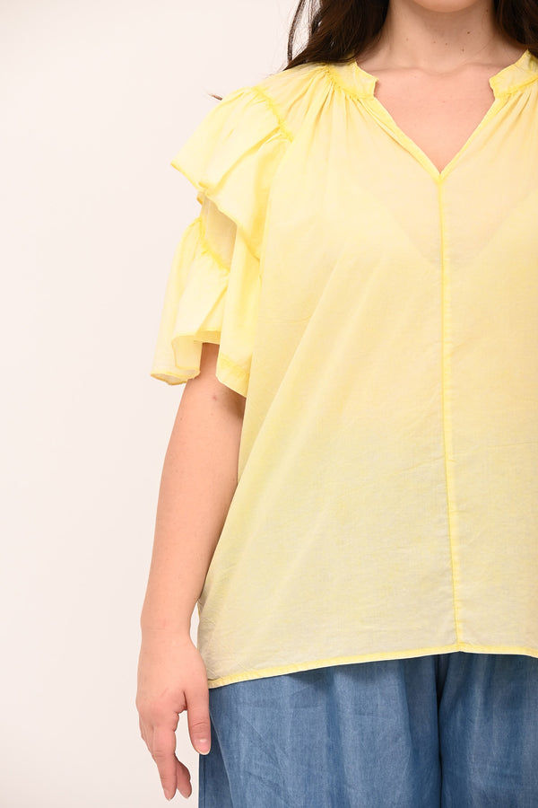 Blusa doppia rouches - Lemon