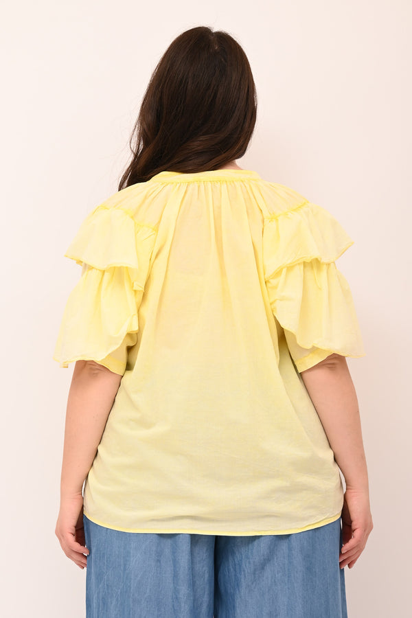 Blusa doppia rouches - Lemon