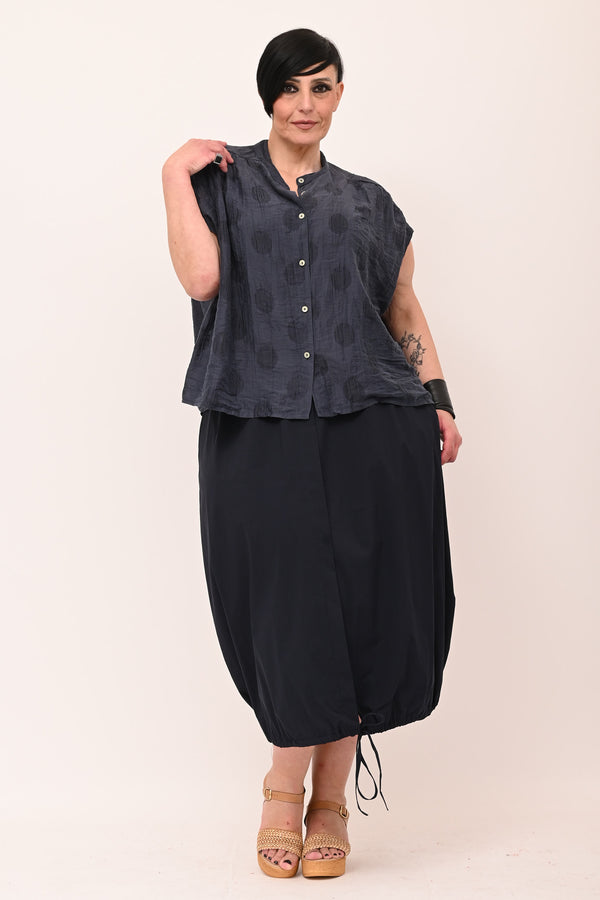 Camicia coreana pois - Blu