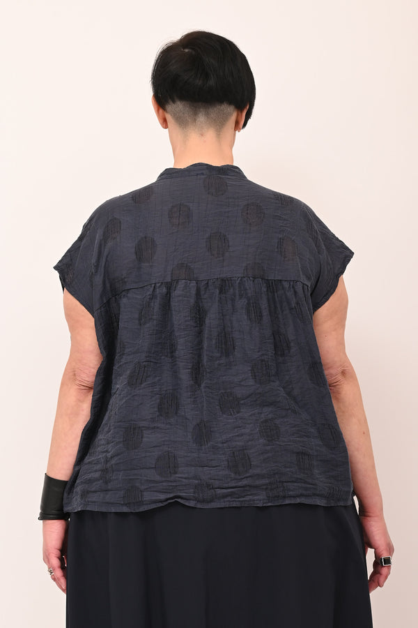Camicia coreana pois - Blu
