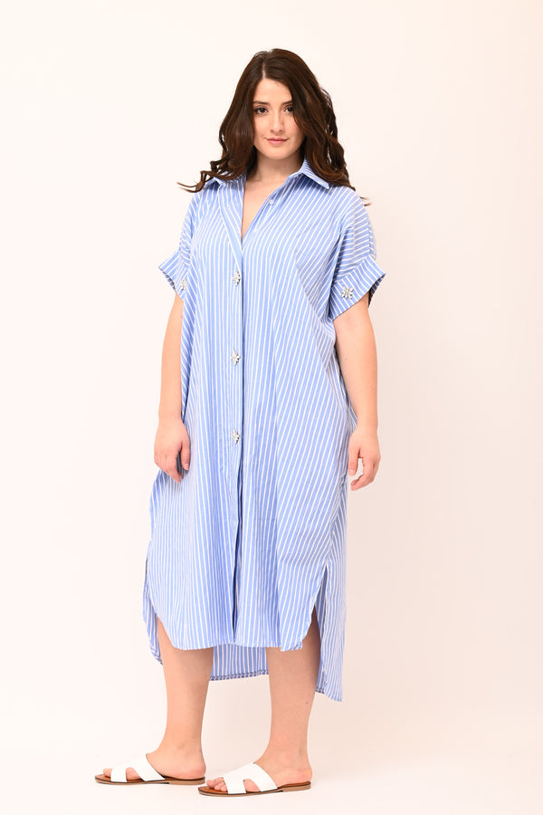 Abito camicia righe - Jeans