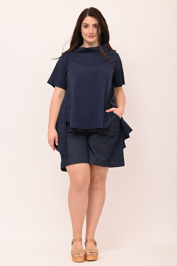 Maglia colletto punte - Blu