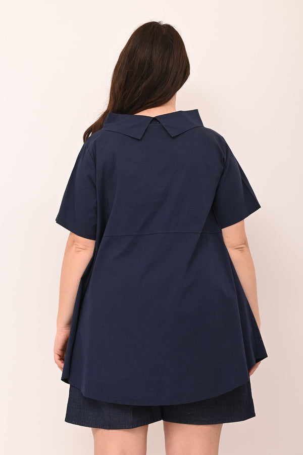 Maglia colletto punte - Blu