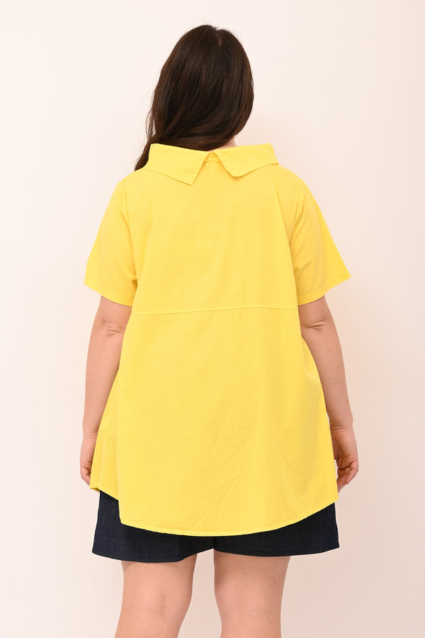 Maglia colletto punte - Giallo