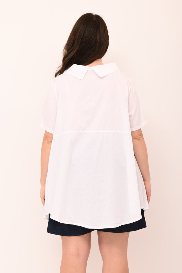 Maglia colletto punte - Bianco