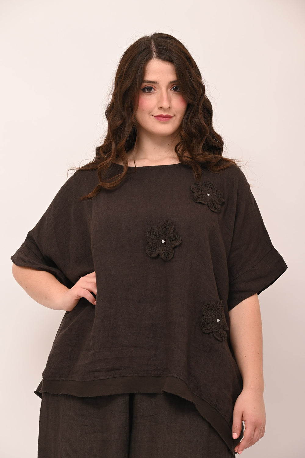 Blusa bordo e fiori - Moro