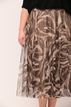 Gonna tulle ruota fantasia - Nero