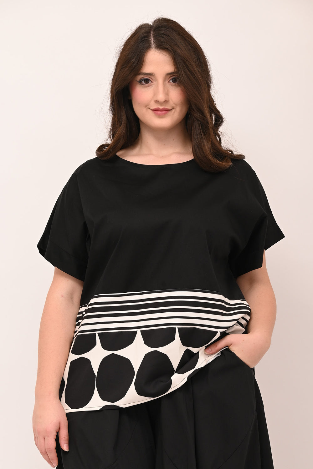 Maglia righe pois - Nero