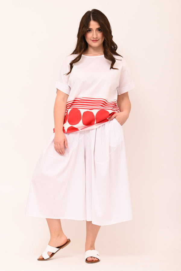 Maglia righe pois - Rosso