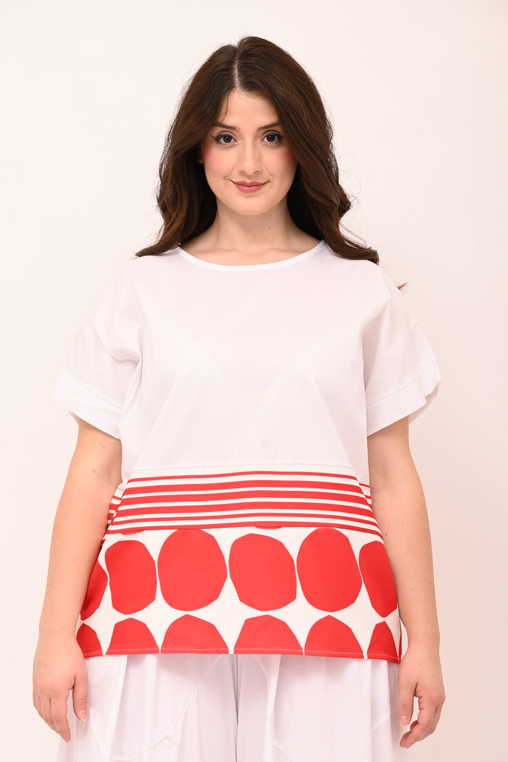 Maglia righe pois - Rosso