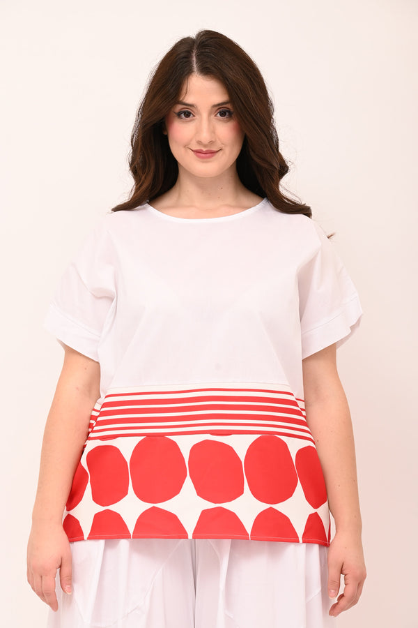 Maglia righe pois - Rosso