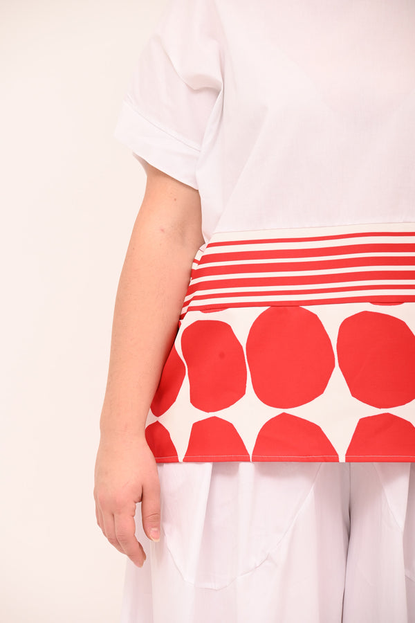 Maglia righe pois - Rosso
