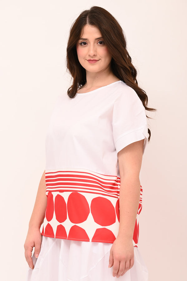 Maglia righe pois - Rosso