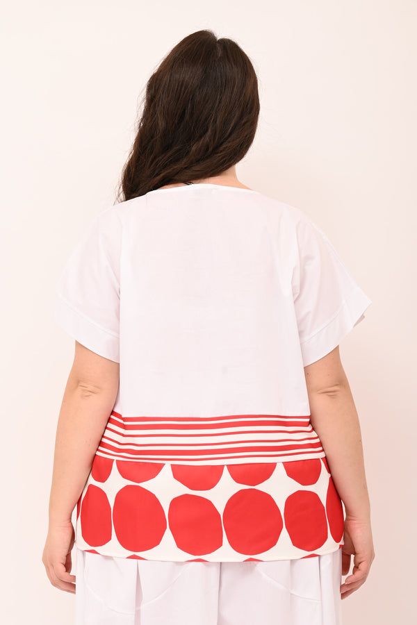Maglia righe pois - Rosso