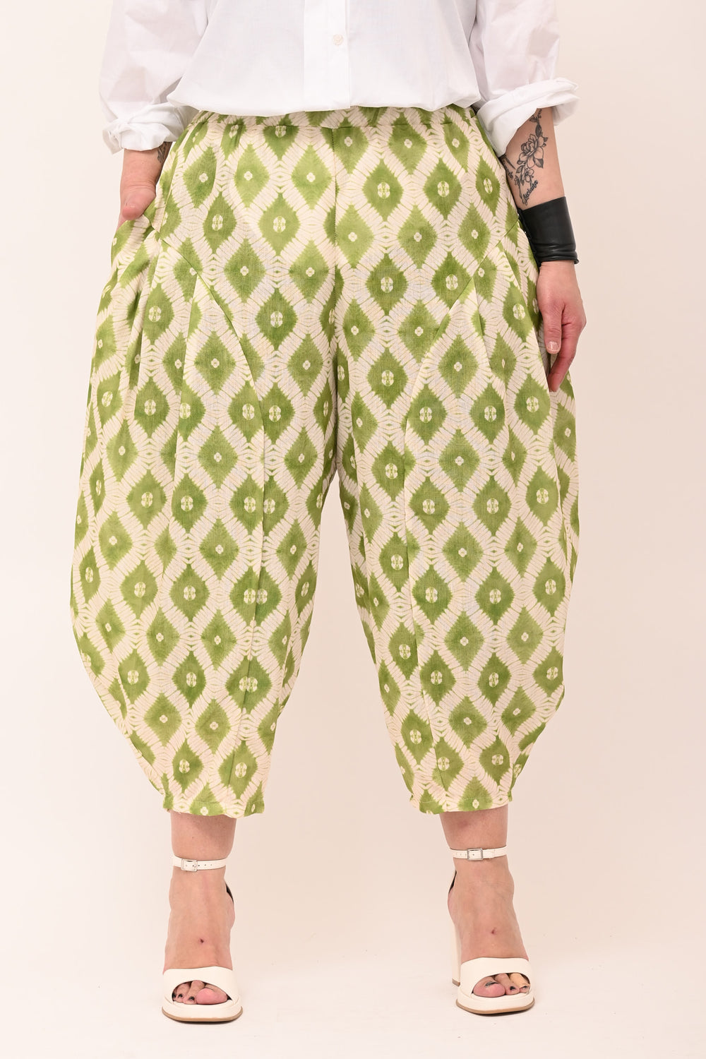Pantalone palloncino effetto lino - Acido