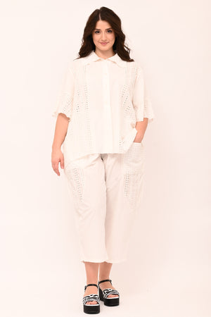 Camicia sangallo coda - Bianco