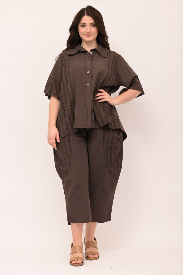 Camicia sangallo coda - Moro
