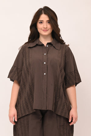 Camicia sangallo coda - Moro