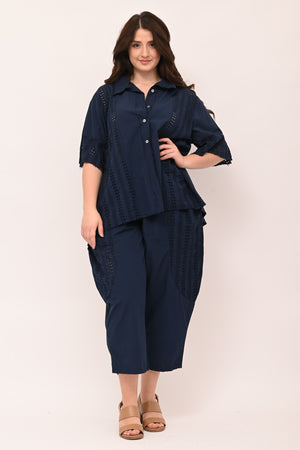 Camicia sangallo coda - Blu