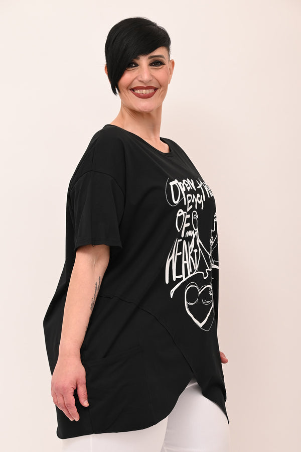 Maglia punte viso - Nero