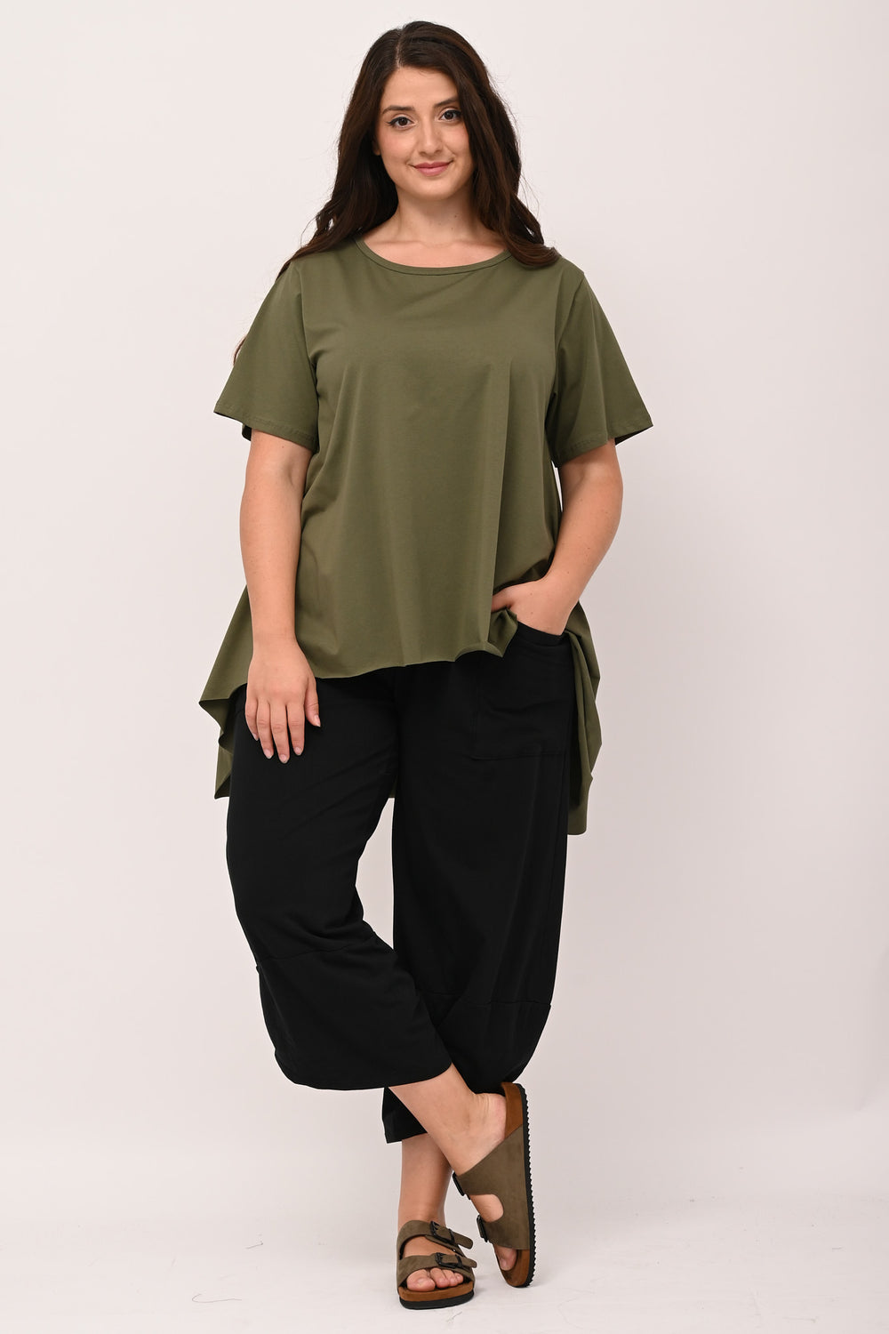 Maglia svasata orlo vivo - Verde militare