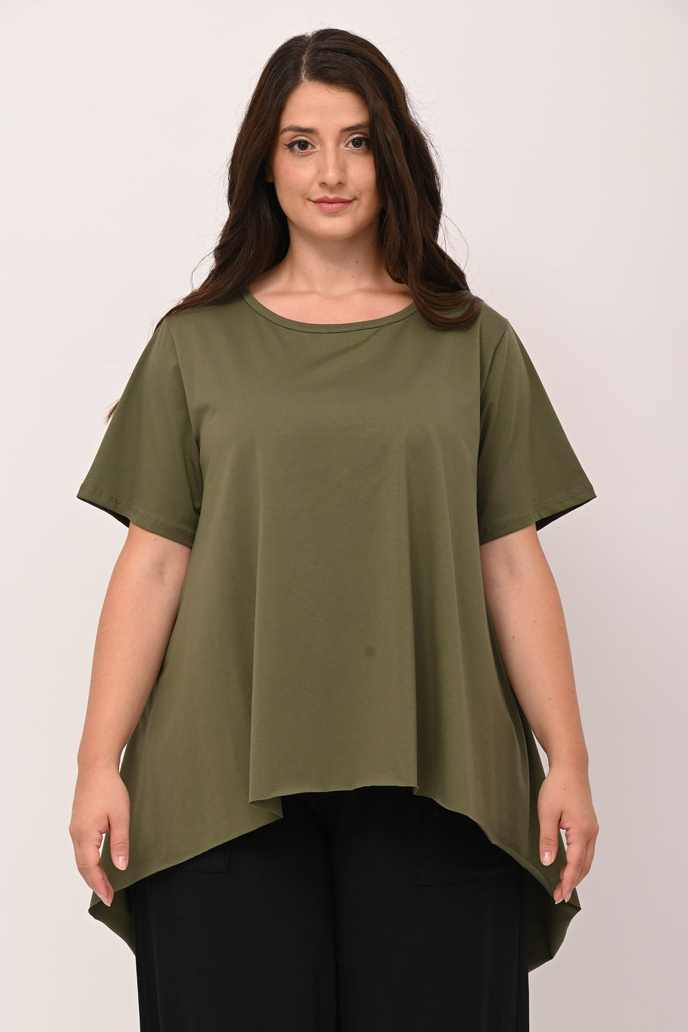 Maglia svasata orlo vivo - Verde militare
