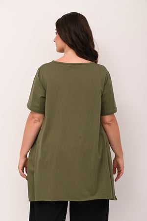 Maglia svasata orlo vivo - Verde militare
