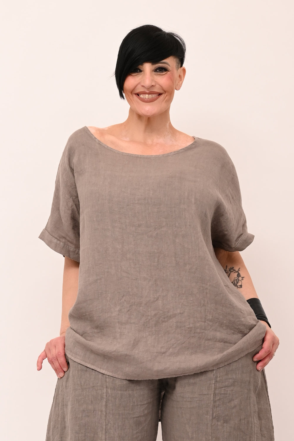 Blusa scollo schiena - Fango