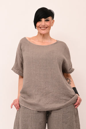 Blusa scollo schiena - Fango